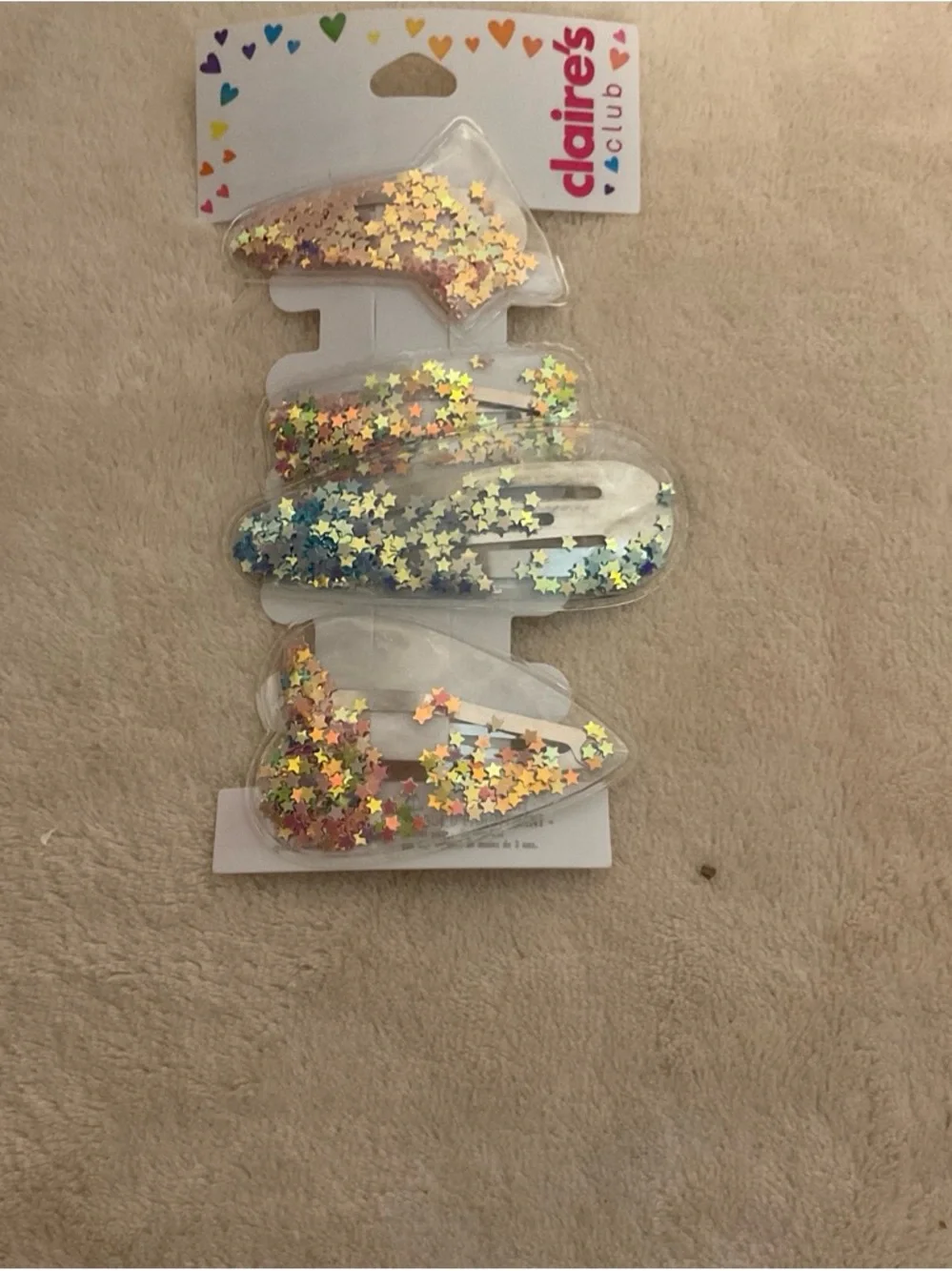 Claire's Kids Star Confetti Hair Clips - Multicolor Glitter